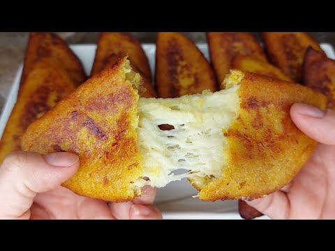 Receta de tortitas de plátano macho rellenas