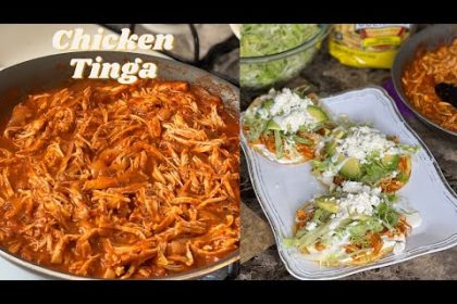 Receta de tostadas de tinga de pollo