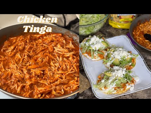 Receta de tostadas de tinga de pollo