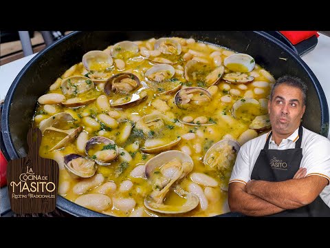 Receta de alubias blancas con almejas y setas