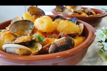 Receta de almejas con patatas guisadas