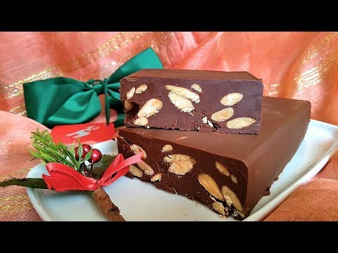 Receta de turrón de chocolate con almendras