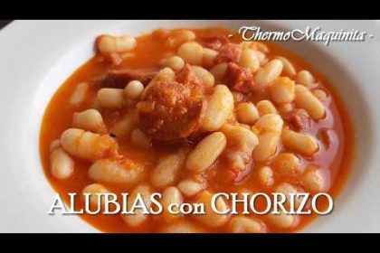 Receta de alubias con chorizo con thermomix