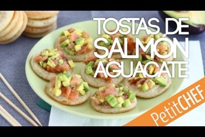 Receta de tostadas de salmón con aguacate