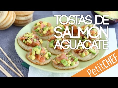 Receta de tostadas de salmón con aguacate