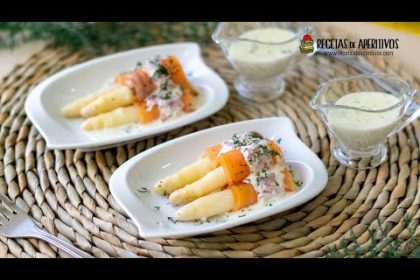 Receta de tostadas de espárragos de navarra con salmón ahumado