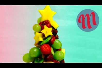 Receta de árbol de navidad de frutas